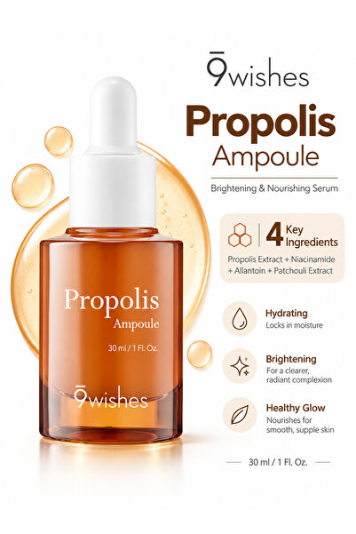 9WISHES Propolis Ampoule | 30 ml Brightening Face Serum | Propolis Niacinamid...