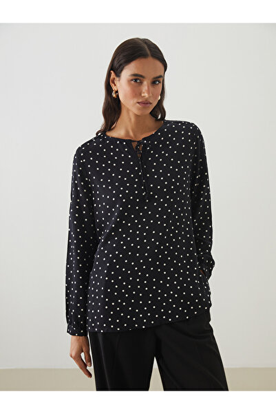 LC Waikiki Polka Dot Blouse with Bow Collar