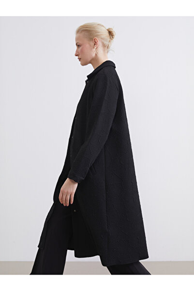 LC Waikiki For Women Abaya with Self-Patterned Shirt Collar