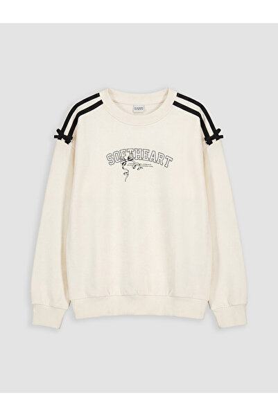 LC Waikiki Crew Neck Printed Sweatshirt for Girls