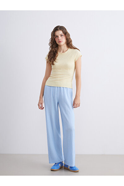 LC Waikiki Elastic Waist Structured Wide Leg Women's Trousers