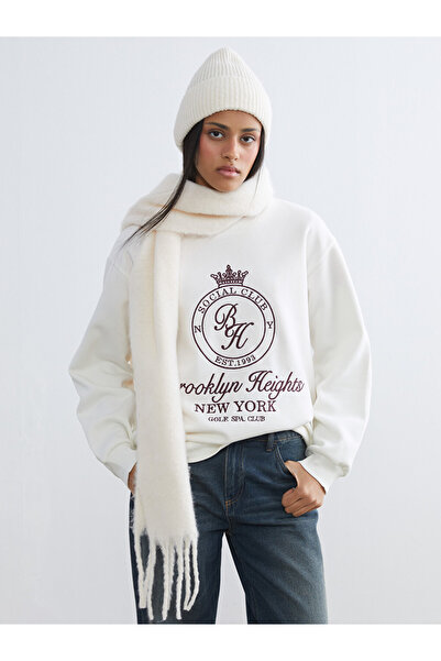 LC Waikiki New York Printed Oversize Women's Thick Sweatshirt