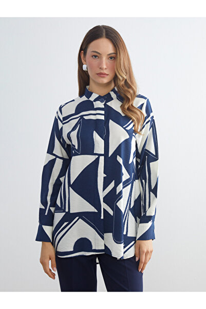 LC Waikiki Grandad Collar Patterned Women's Shirt-Tunic