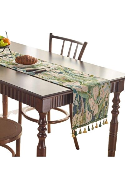 yoyimoore Table Runner Tablecloth Knitted Lace Tasseled