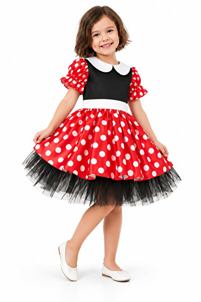 Lizsa Girl's New Season Fuchsia Color Minnie Mouse Dress - Birthday Party Yea...