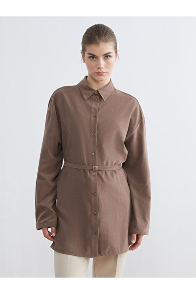 LC Waikiki Women's Faux Suede Shirt-Tunic