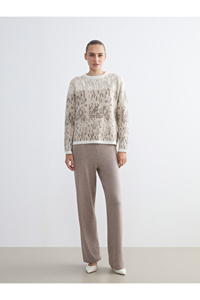 LC Waikiki Women's Knit Trousers with Elastic Waistband and Wide Leg