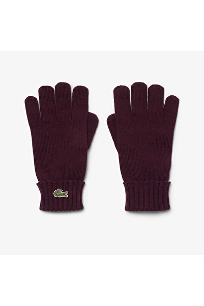 Lacoste Unisex Yün Bordo Eldiven