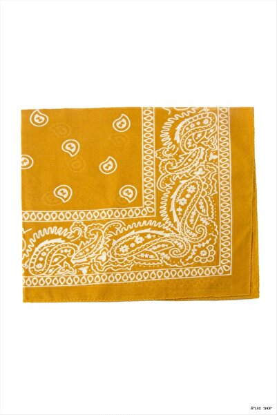ZERO LAND Ilkestor Tile Patterned Bandana 50X50 (103532) Mustard Yellow