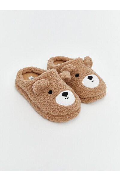 LC Waikiki Bear Figure Plush Slippers for Boys