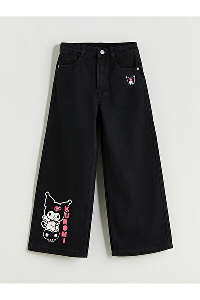 LC Waikiki Wide Leg Kuromi Printed Girls Jeans