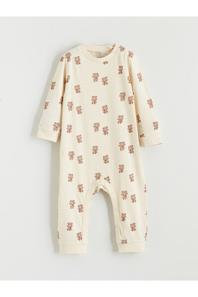 LC Waikiki Teddy Bear Printed Baby Boys Romper