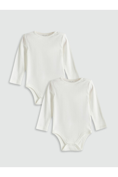 LC Waikiki Long Sleeve Baby Girls' Snap Bodysuit 2 Pack