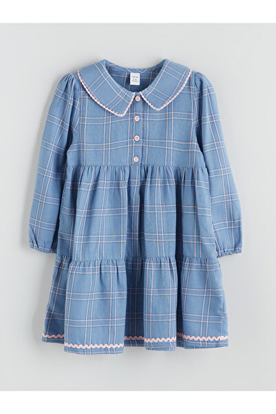 LC Waikiki Peter Pan Collar Layered Dress for Girls