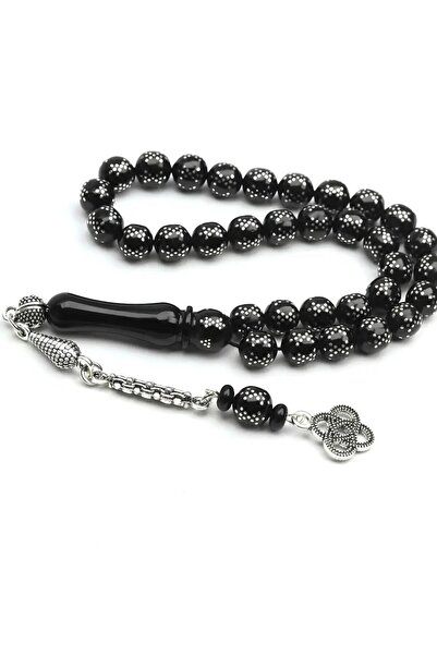 BlackCraft Star-Embroidered Oltu Stone Rosary