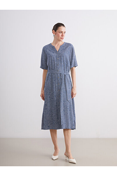 LC Waikiki Notch Neckline Patterned Dress