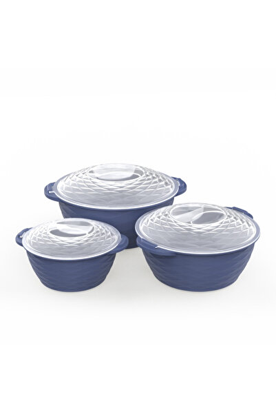 OEM Set de 3 boluri rotunde mov cu capace transparente din PP fără BPA, 2200m...