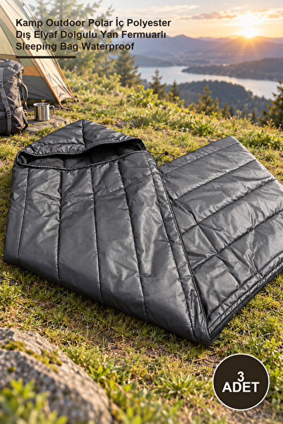 Yenilig 3 Pieces Waterproof Sleeping Bag – Camping Outdoor Fleece Inner Polye...