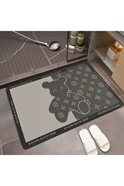 Matto home Cool Bear Dekoratif Paspas | Su Emici, Kaymaz Kauçuk Taban | Banyo...