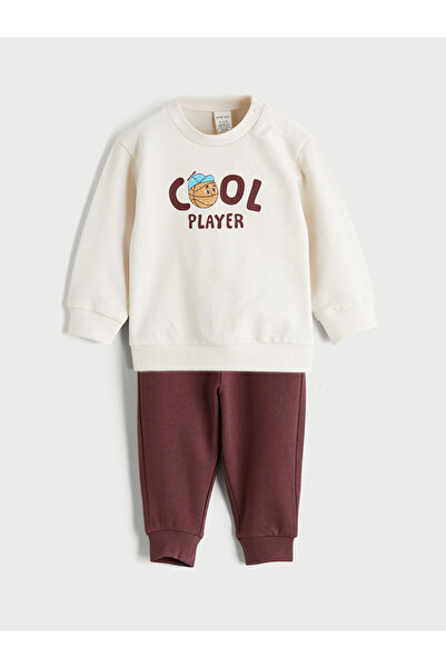 LC Waikiki Printed Baby Sweatshirt and Sweatpants for Boys