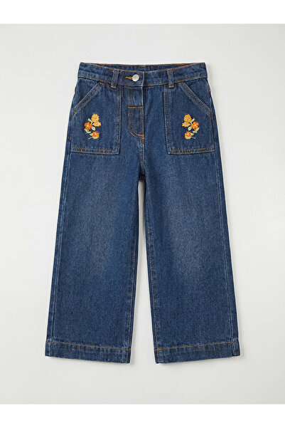 LC Waikiki Straight Embroidered Girls Jeans