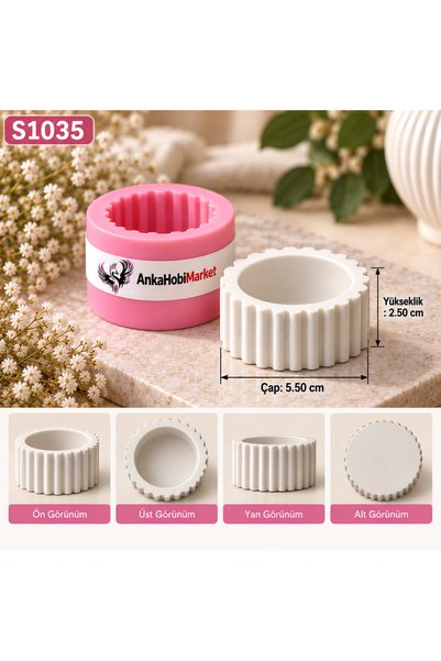 AnkaHobiMarket Dikey Çizgili Mum Silikon Kalıp (S1035)