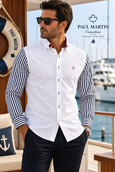 Paul Martin Canadian Paul Martin Striped Sleeves Model Men's Shirt