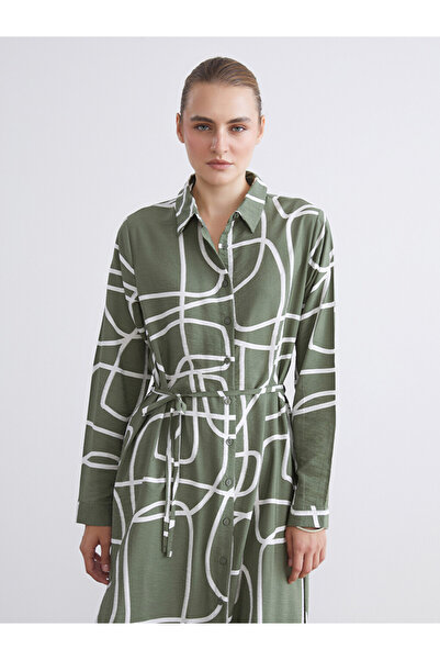 LC Waikiki Patterned Shirt Dress