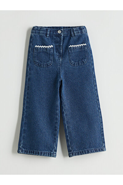 LC Waikiki Jeans with Elastic Waistband and Wide Leg for Girls
