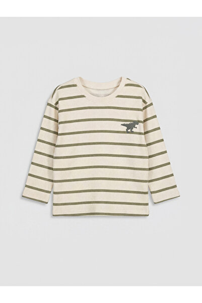 LC Waikiki Crew Neck Striped Printed Boys T-Shirt