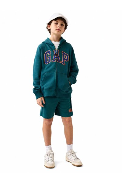 GAP Kids Gap boys' elastic waist logo detail shorts - green