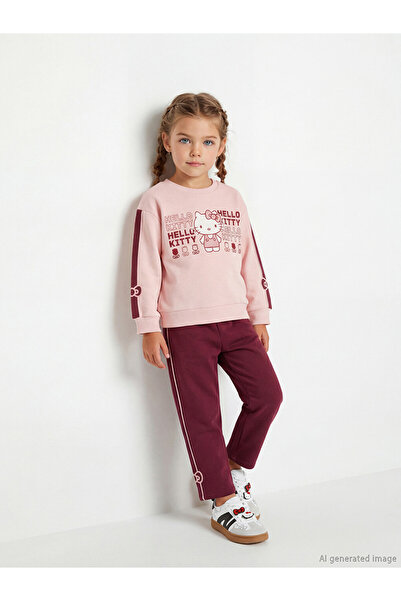 LC Waikiki Hello Kitty Printed Girls' Sweatshirt and Sweatpants