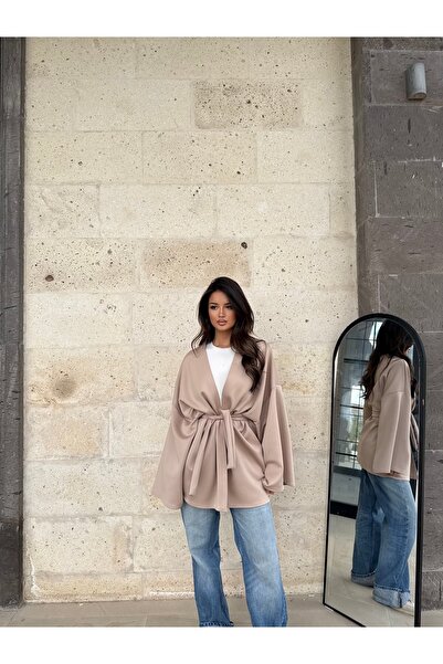Lahzaa Scuba krem kimono