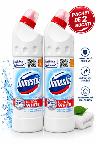 Domestos 2x 750 ml υγρό WC alb