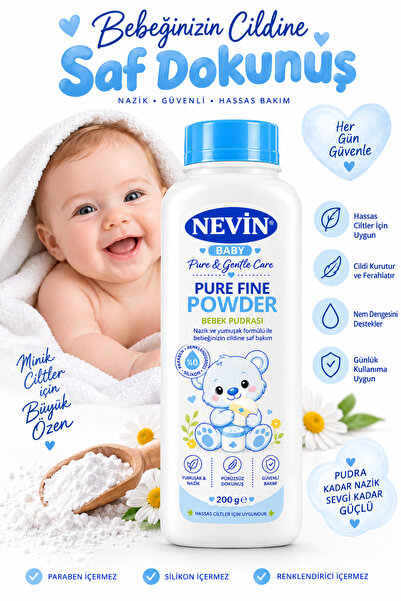 nevin Bebek Bakım Pudrası Hassas Koruma 200 GR 2'Lİ SET
