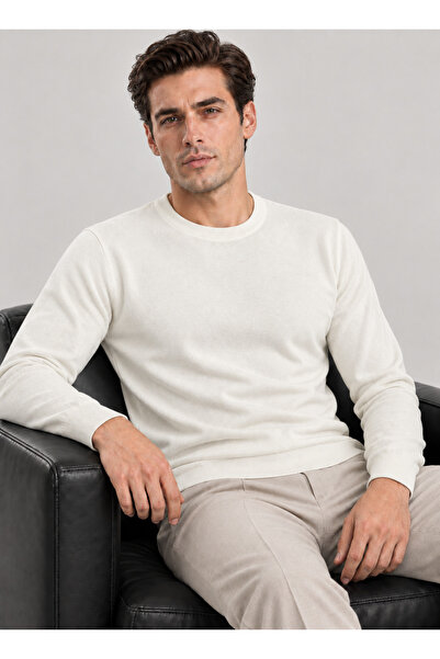 Danger Men's Basic Knitwear Sweater White