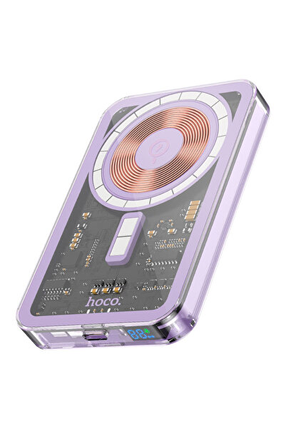 Hoco Εξωτερική Μπαταρία Q 14, 1 x USB-C, Μαγνήτης, Οθόνη LED, 5000 mAh - Μωβ