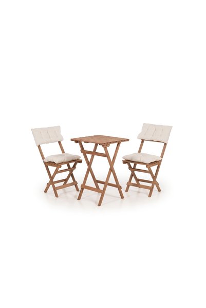 Vivense AHŞAP MİNDERLİ BAHÇE BİSTRO BALKON TAKIMI