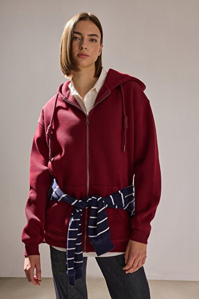 Touché Privé HOODED ZIPPERED OVERSIZE SWEATSHIRT