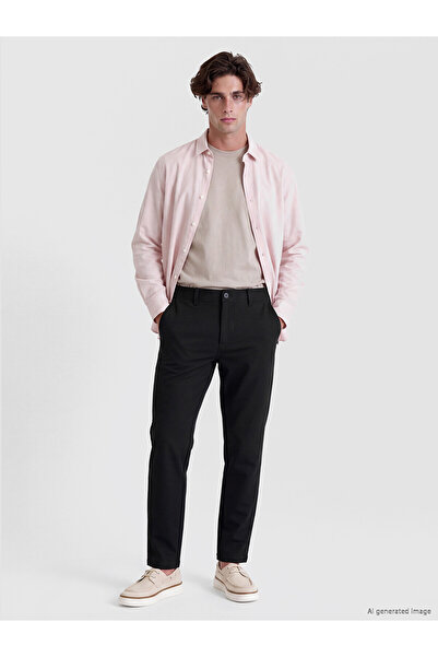 LC Waikiki Lcw Vision Black Regular Fit Men's Trousers with Nevavm Difference