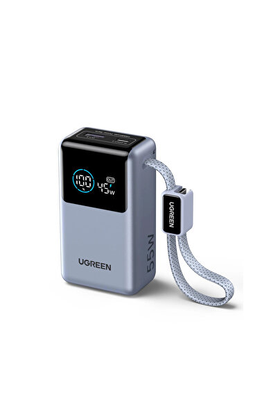 Ugreen Nexode Pro 10.000 mAh 55W Akıllı Dijital Ekranlı Dahili USB-C Kablolu ...