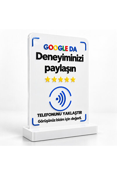 NFC Google Yorum Değerlendirme Standı Masaüstü Temassız Yönlendirme Kartı