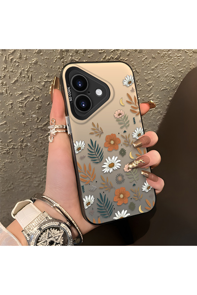 CHICASELUX حافظة صلبة متوافقة مع iPhone 17 بتصميم ريترو على شكل زهرة الأقحوان...