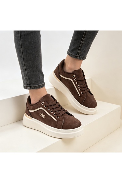 Tmall Adidași de damă, din piele cu aspect inversat, D1516, maro