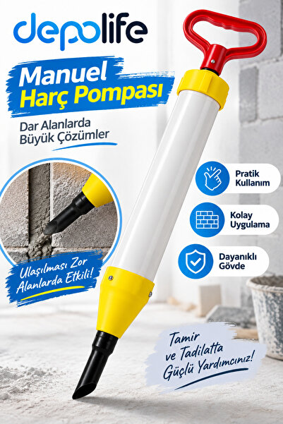 Depolife Harç Pompası Derz Dolgu Duvar Tuğla İnşaat Tamir Aparatı