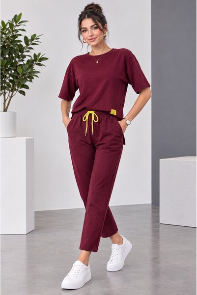 Missrelda Moda Basic! Women's Crew Neck Short Sleeve Blouse and Elastic Pocke...