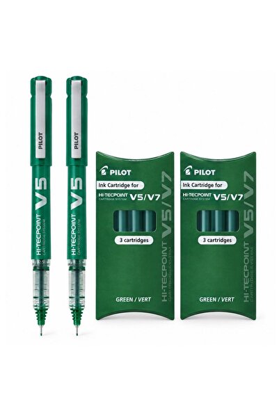 Pilot Σετ 2 ρολών V5 Hi-Techpoint και 2 σετ πράσινων ανταλλακτικών