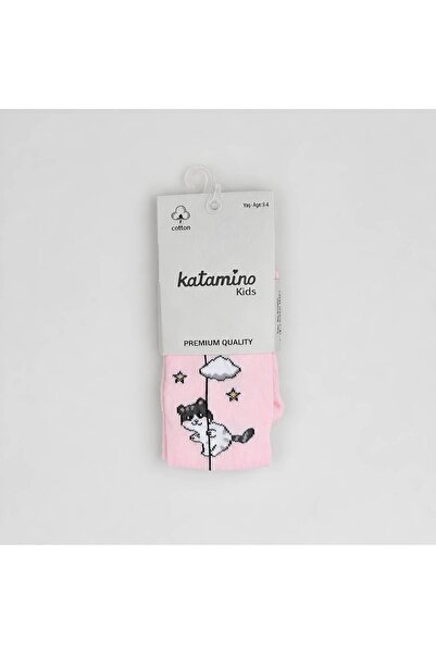 Katamino Zola Cat Patterned Cotton Girls' Pantyhose