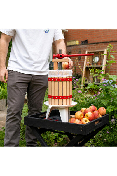 zola Teasc manual pentru struguri si fructe, 6L, mecanism cu surub, cos din lemn, inaltime 58 cm