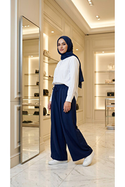 PİNK FLY Modal Fabric Skirt Trousers with Elastic Waist, Adjustable Drawstrin...